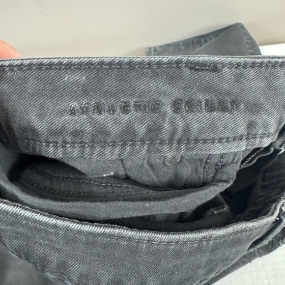 American Eagle Gray Slim Distressed Denim Jean 28x30 Grunge Goth Punk Streetwear - Picture 7 of 7